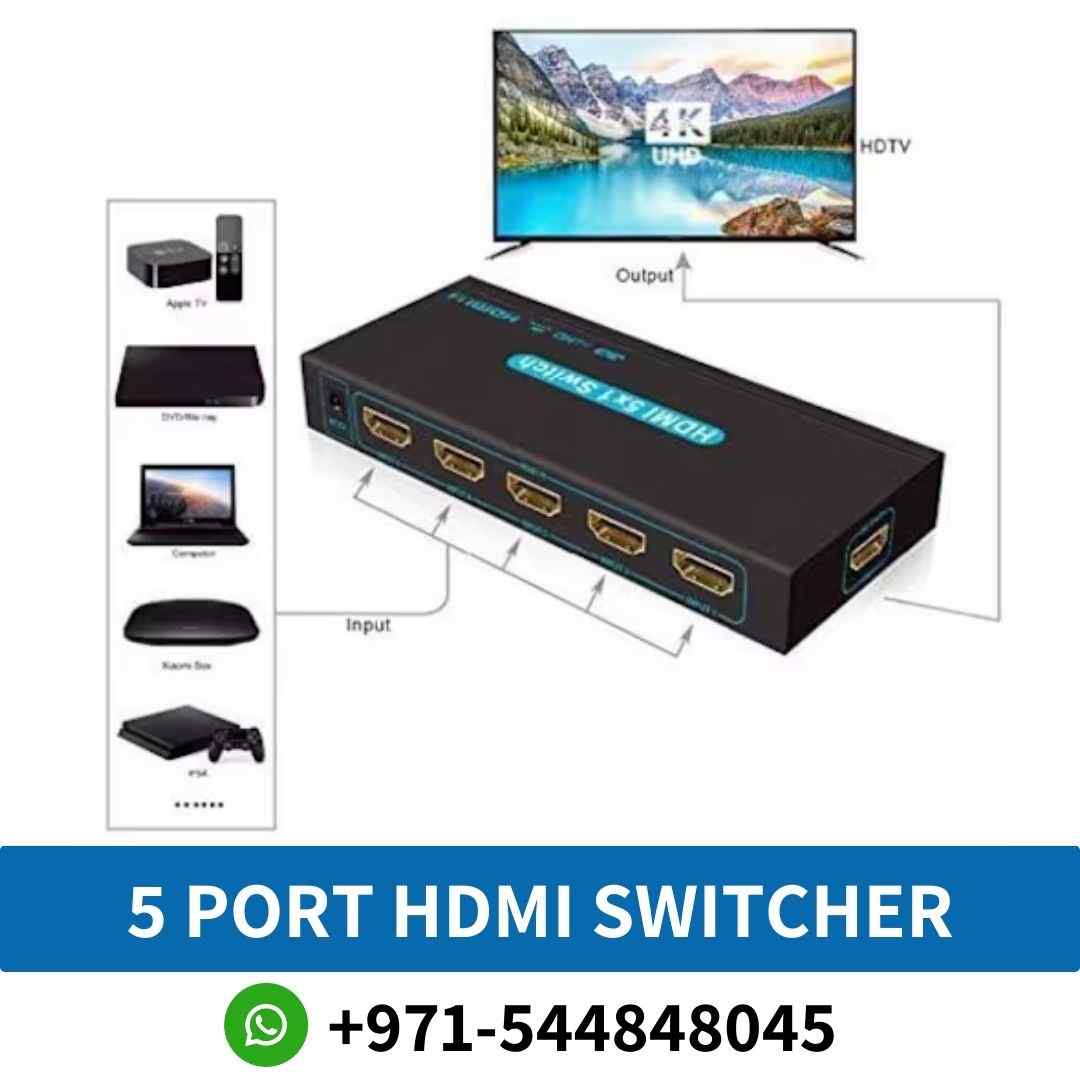 5 Port HDMI Switcher Near Me From Online Shop Near Me | Best HAYSENSER 4K 5 Port HDMI Switcher in Dubai, UAE
